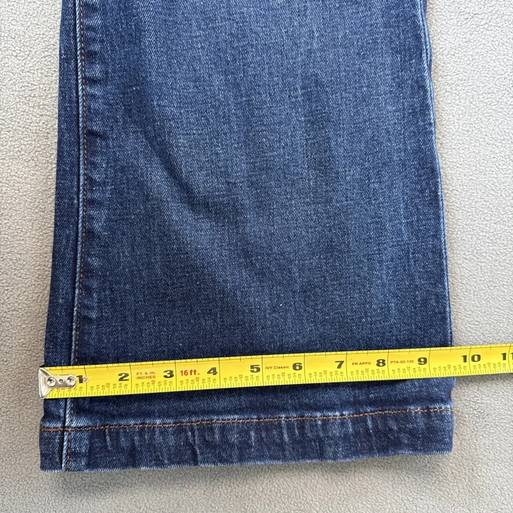 Ann Taylor Flare Jeans High Rise Patch Pocket Horsebit Stretch Size 10‎ Blue